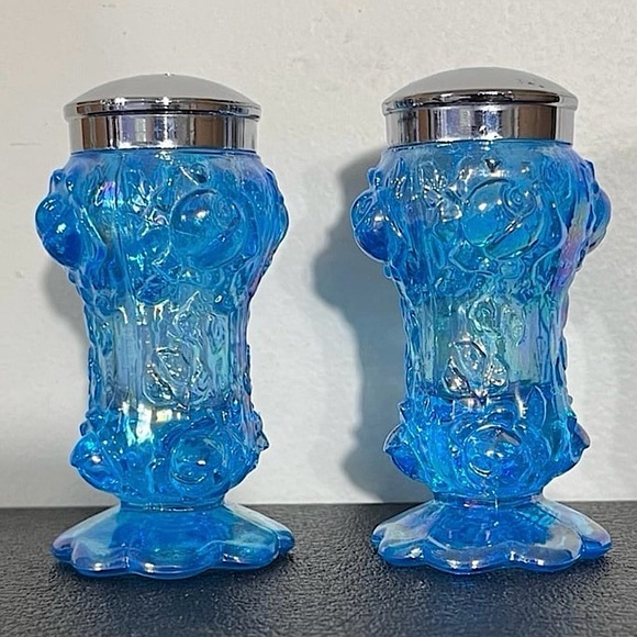 Fenton Other - Vintage Fenton Carnival Glass Cabbage Rose Salt & Pepper Shakers